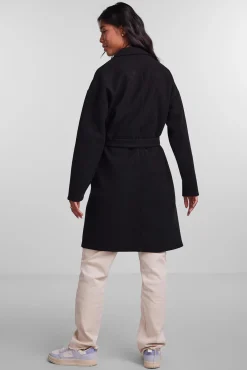 Pieces Abrigo Cuello Solapa Negro Outlet