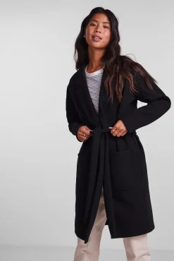 Pieces Abrigo Cuello Solapa Negro Outlet