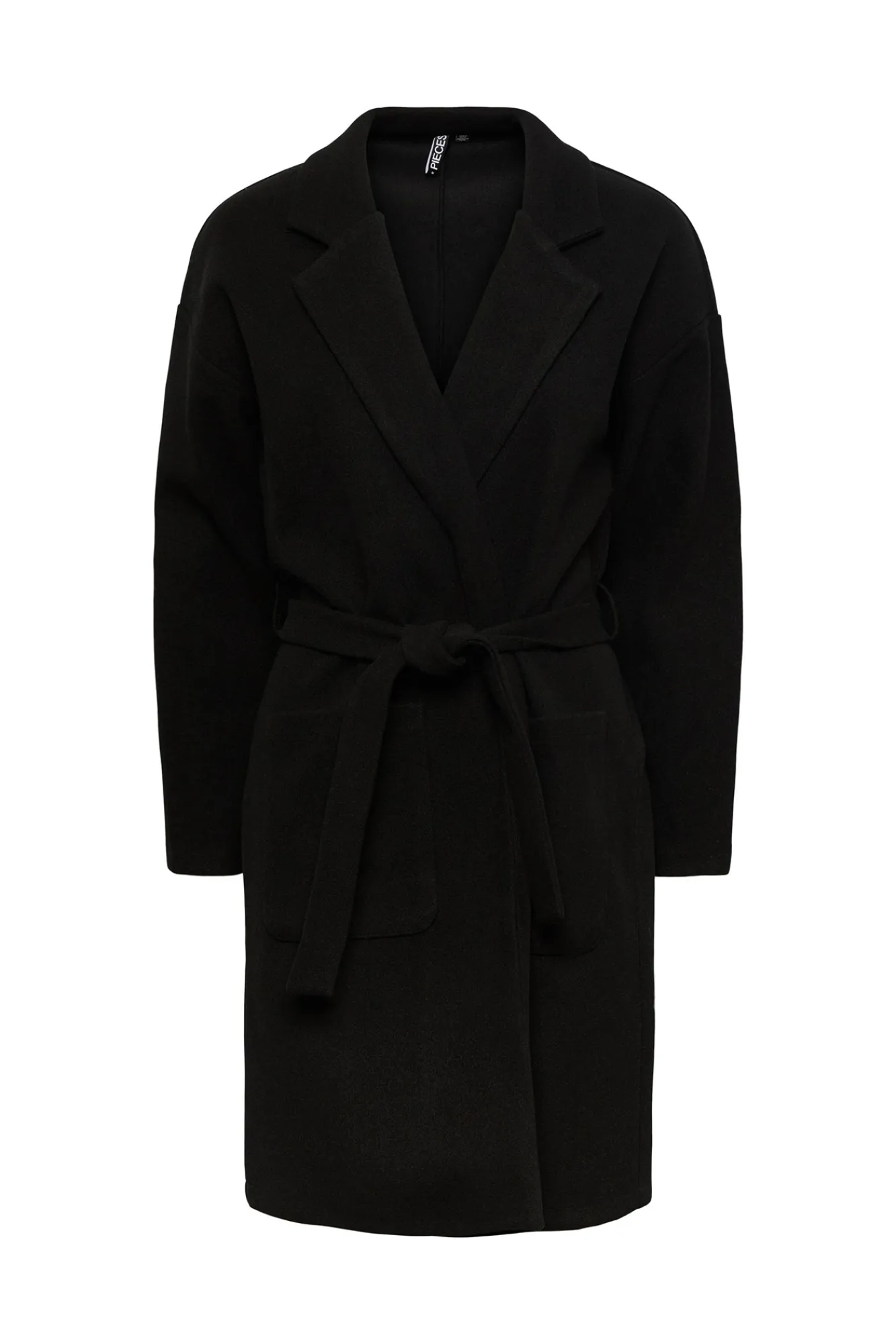 Pieces Abrigo Cuello Solapa Negro Outlet