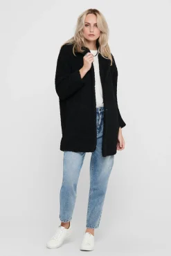 Only Abrigo De Borrego Botones Negro Clearance