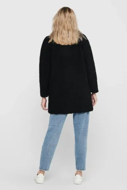 Only Abrigo De Borrego Botones Negro Clearance