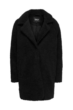 Only Abrigo De Borrego Botones Negro Clearance