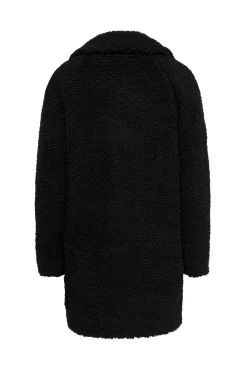 Only Abrigo De Borrego Botones Negro Clearance