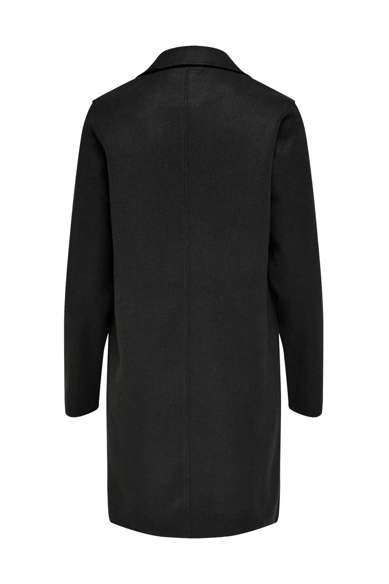 Only Abrigo De Mujer Con Cuello De Solapa Y Botones Negro Online