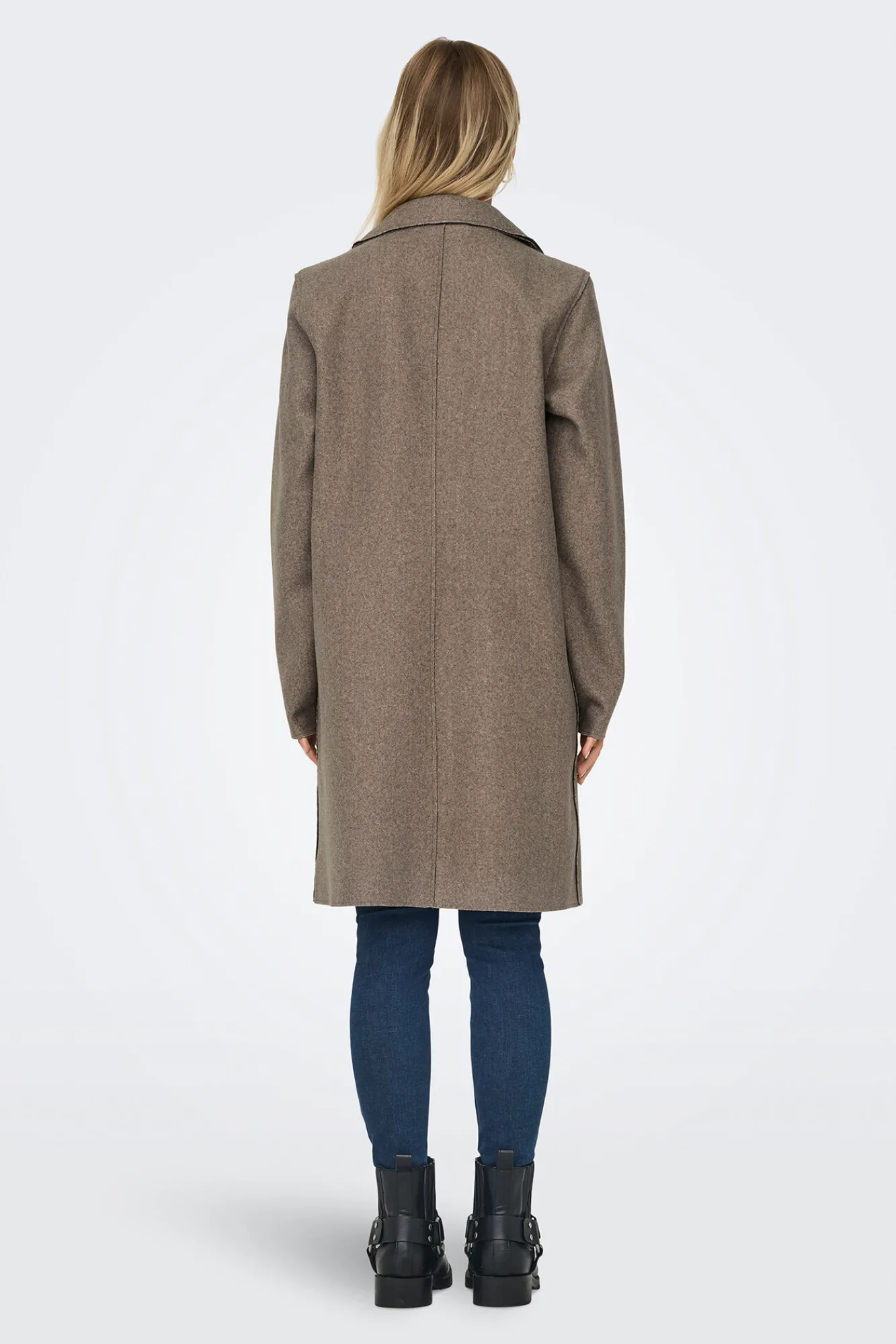 Only Abrigo De Mujer Con Cuello De Solapa Y Botones Marron Medio Outlet
