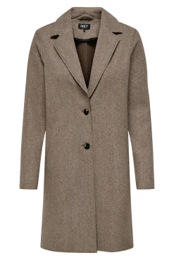 Only Abrigo De Mujer Con Cuello De Solapa Y Botones Marron Medio Outlet