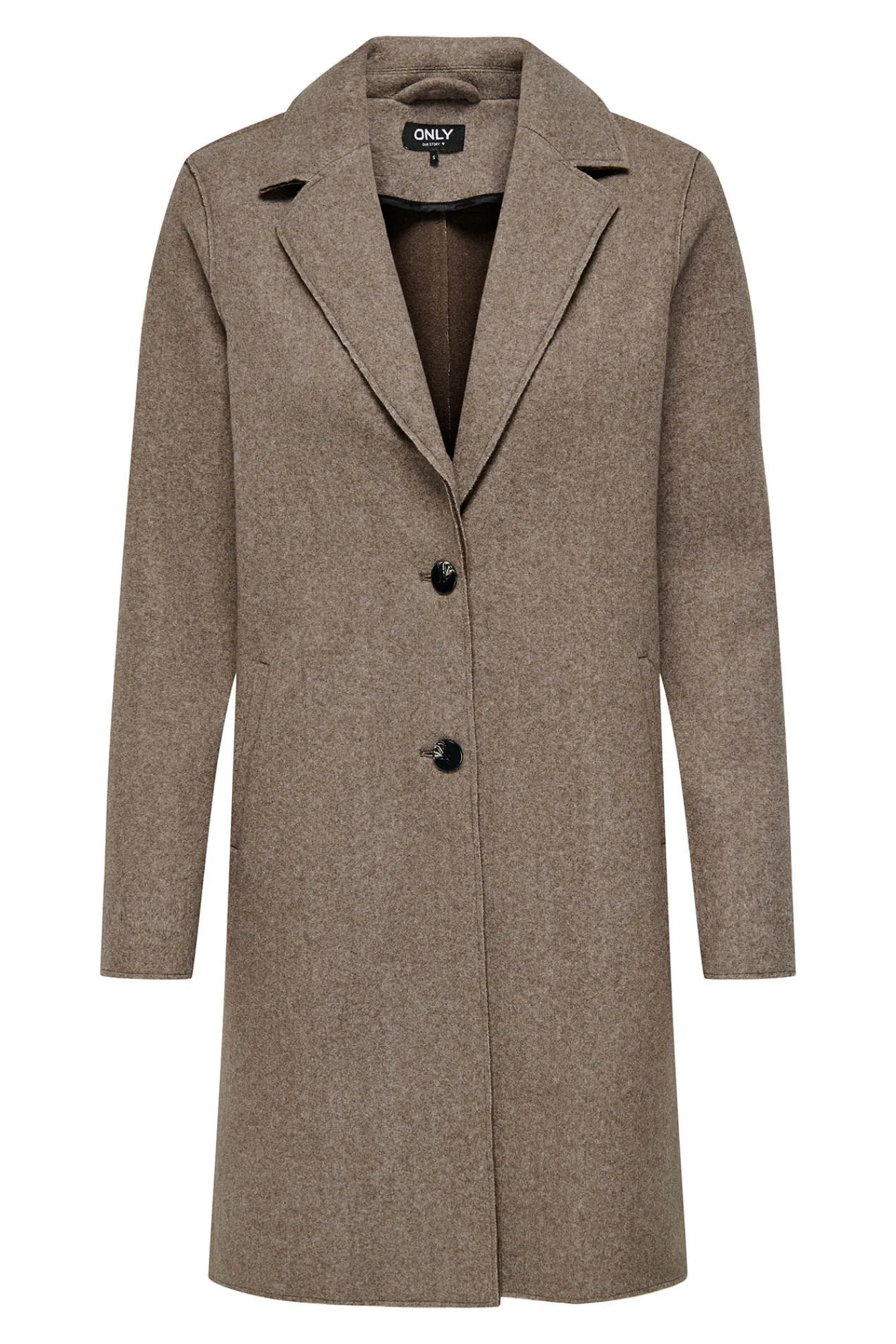 Only Abrigo De Mujer Con Cuello De Solapa Y Botones Marron Medio Outlet