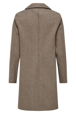 Only Abrigo De Mujer Con Cuello De Solapa Y Botones Marron Medio Outlet