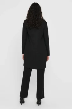JDY Abrigo De Pano Con Botones Negro Clearance