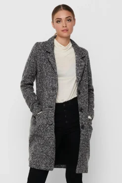JDY Abrigo De Pano Y Cuello Solapas Gris Medio Online