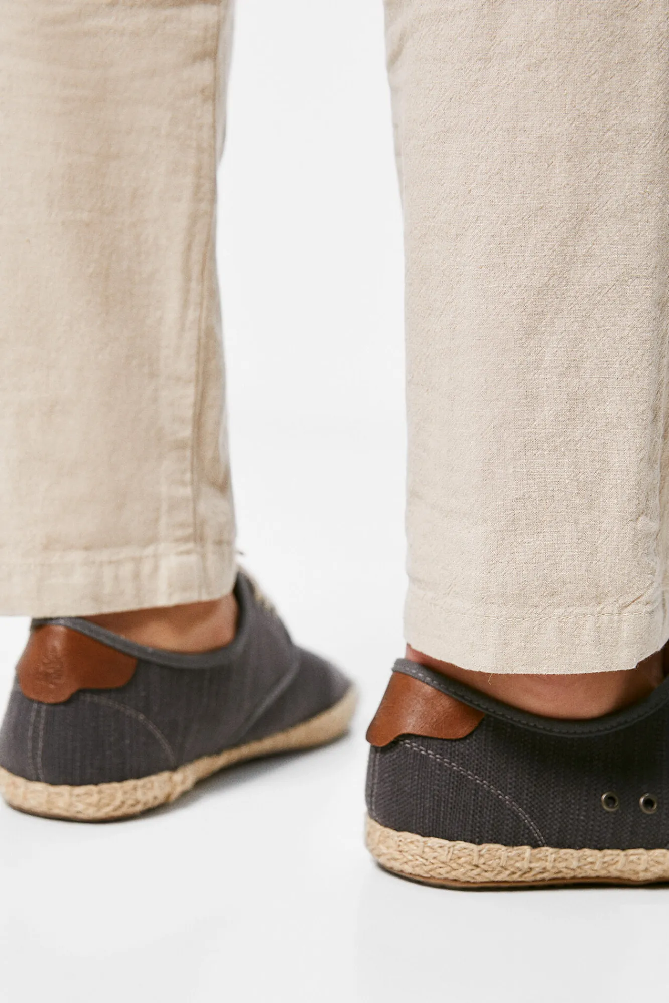 * Alpargata Cordones Canvas Rustico Gris Oscuro Clearance
