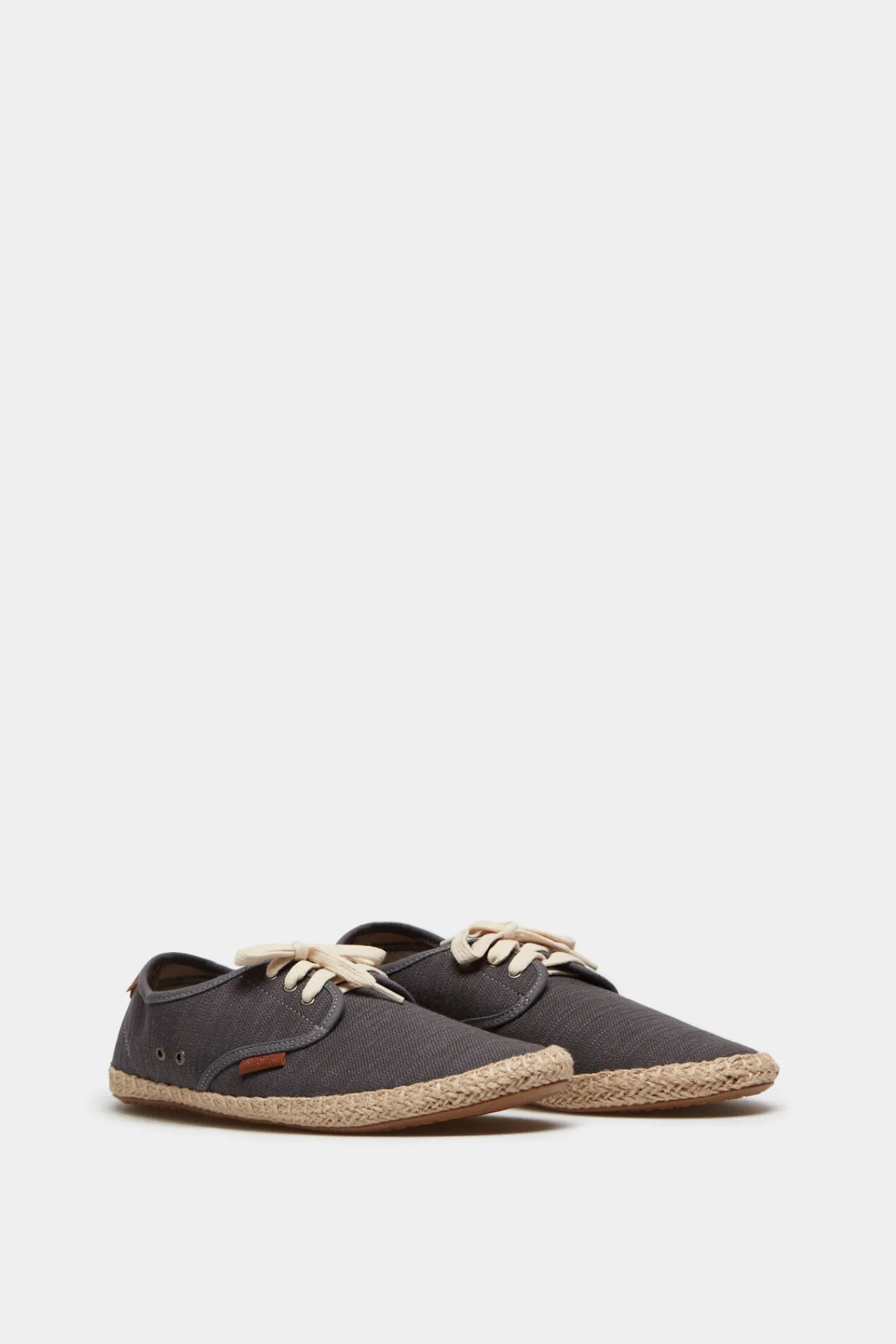 * Alpargata Cordones Canvas Rustico Gris Oscuro Clearance