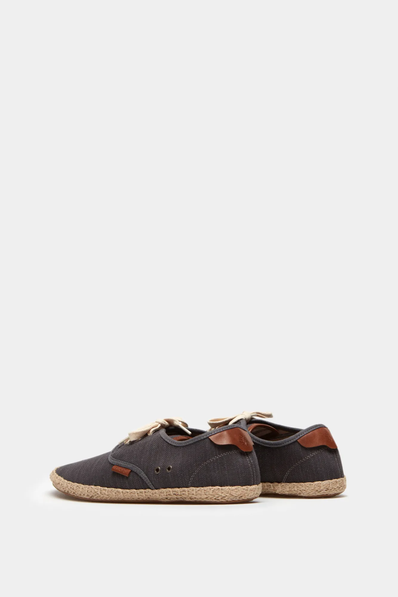 * Alpargata Cordones Canvas Rustico Gris Oscuro Clearance