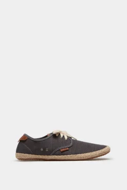 * Alpargata Cordones Canvas Rustico Gris Oscuro Clearance