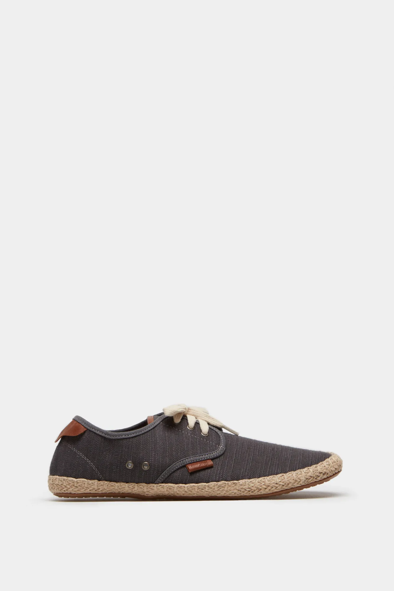 * Alpargata Cordones Canvas Rustico Gris Oscuro Clearance