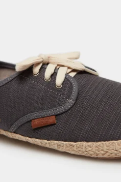* Alpargata Cordones Canvas Rustico Gris Oscuro Clearance