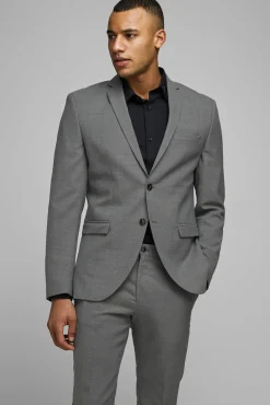 Jack & Jones Americana De Hombre Slim Gris Claro Outlet