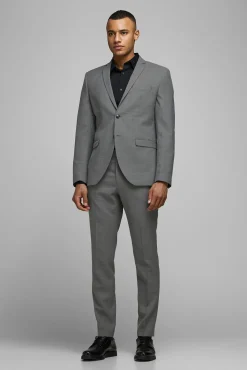 Jack & Jones Americana De Hombre Slim Gris Claro Outlet