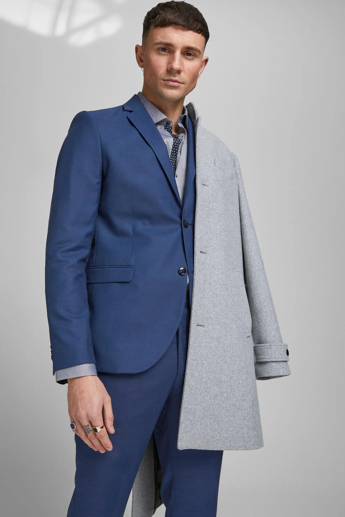 Jack & Jones Americana De Hombre Slim Azul Medio