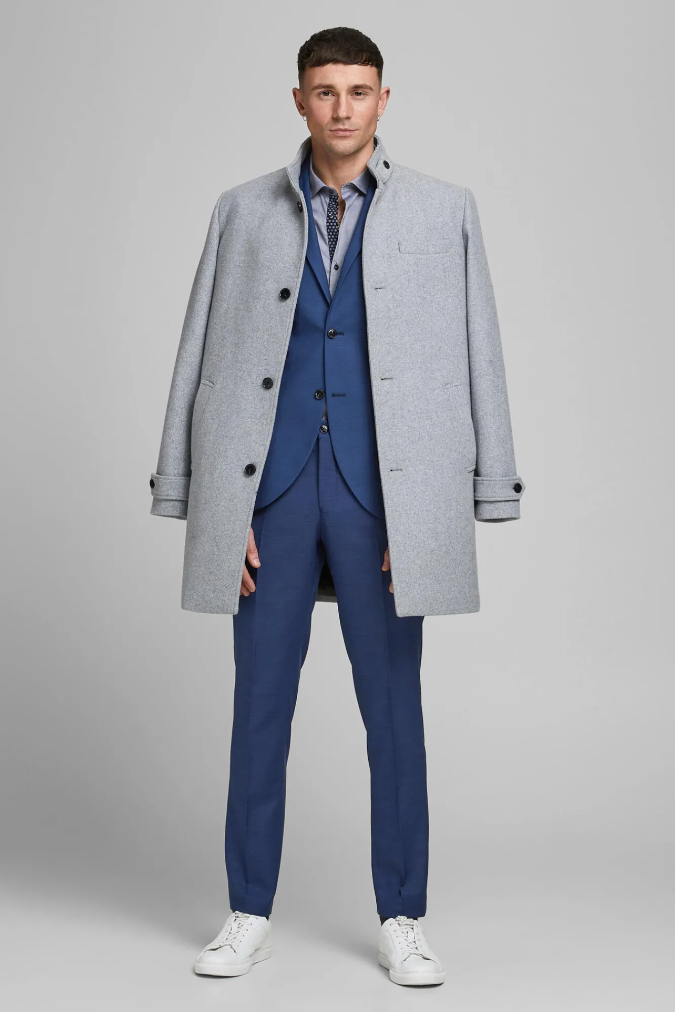Jack & Jones Americana De Hombre Slim Azul Medio