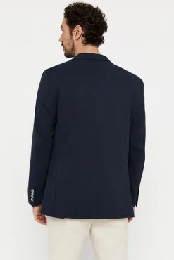 Cortefiel Americana De Punto Azul Marino Outlet