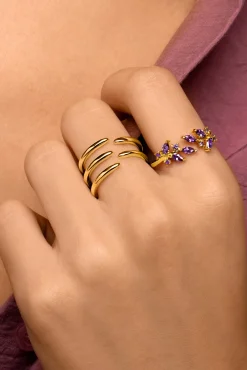 Singularu Anillo Buganvilla Oro Amarillo Hot