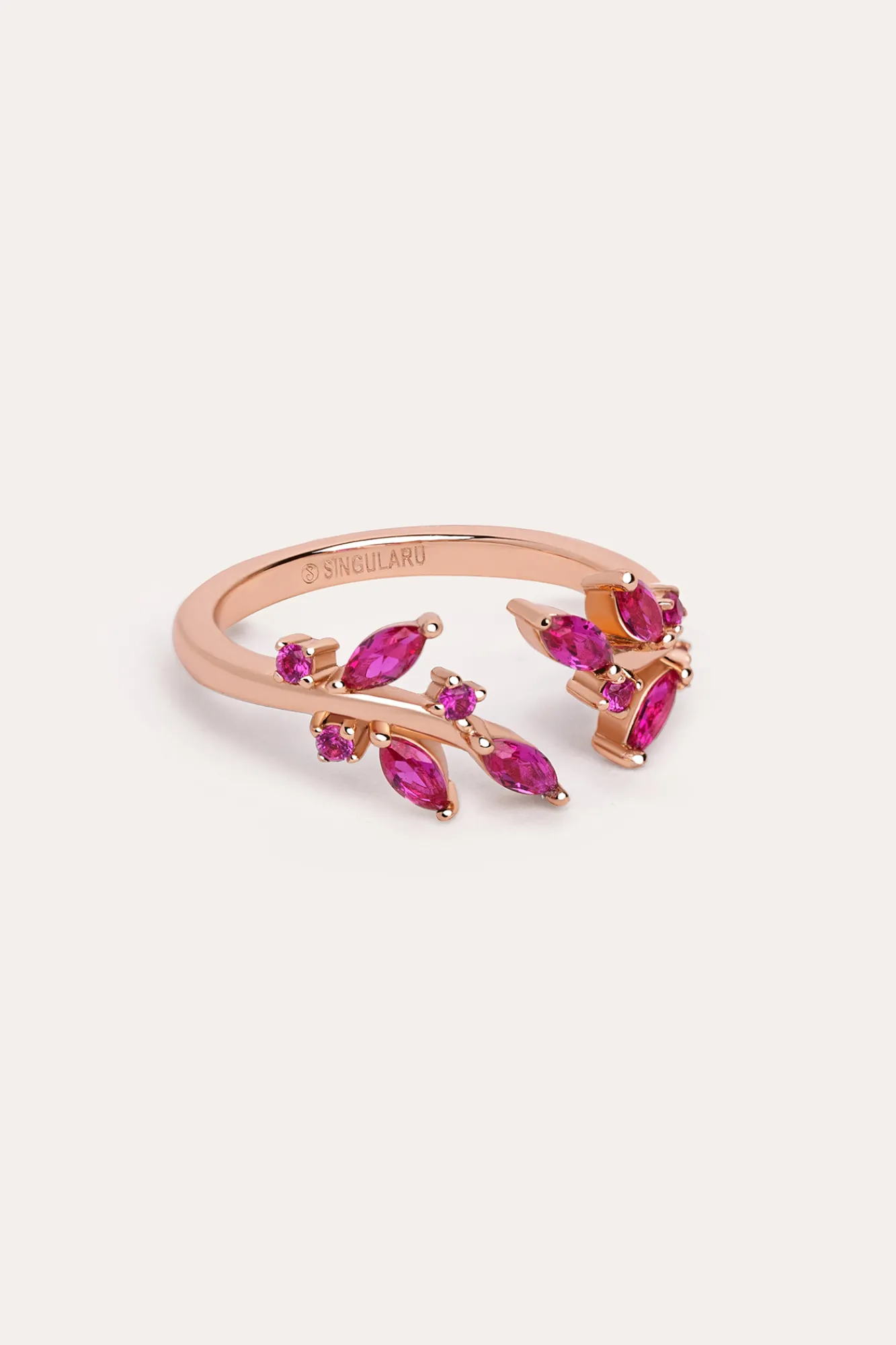 Singularu Anillo Buganvilla Raspberry Plata Baño Oro Rosa Online