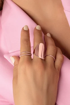 Singularu Anillo Doble Twist Oro Rosa Hot