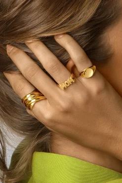 Singularu Anillo Double Cross Oro Amarillo Sale