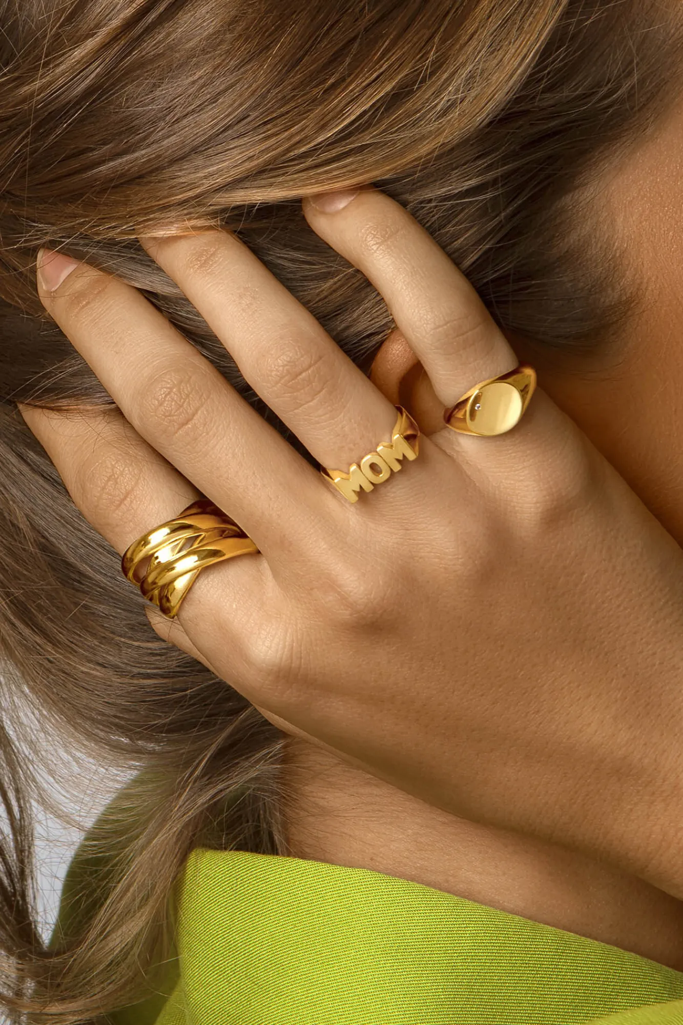 Singularu Anillo Double Cross Oro Amarillo Sale