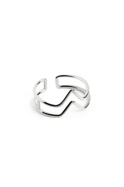 Singularu Anillo Double Peak Plata Gris