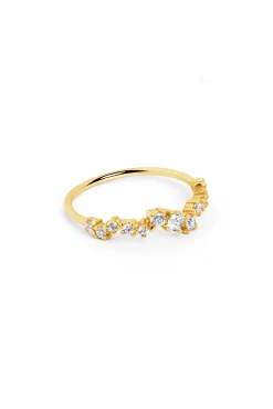 Singularu Anillo Estellar Plata Baño Oro Amarillo