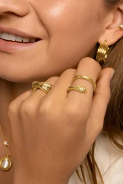 Singularu Anillo Python Oro Amarillo New