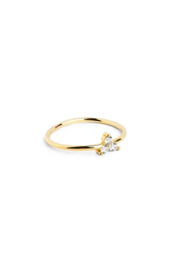Singularu Anillo Trebol Oro Amarillo New