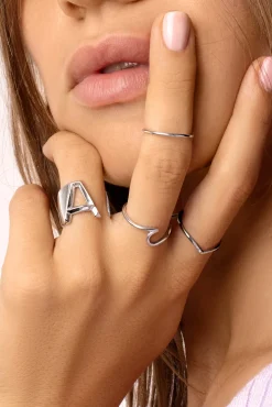 Singularu Anillo Wave Plata Gris Discount
