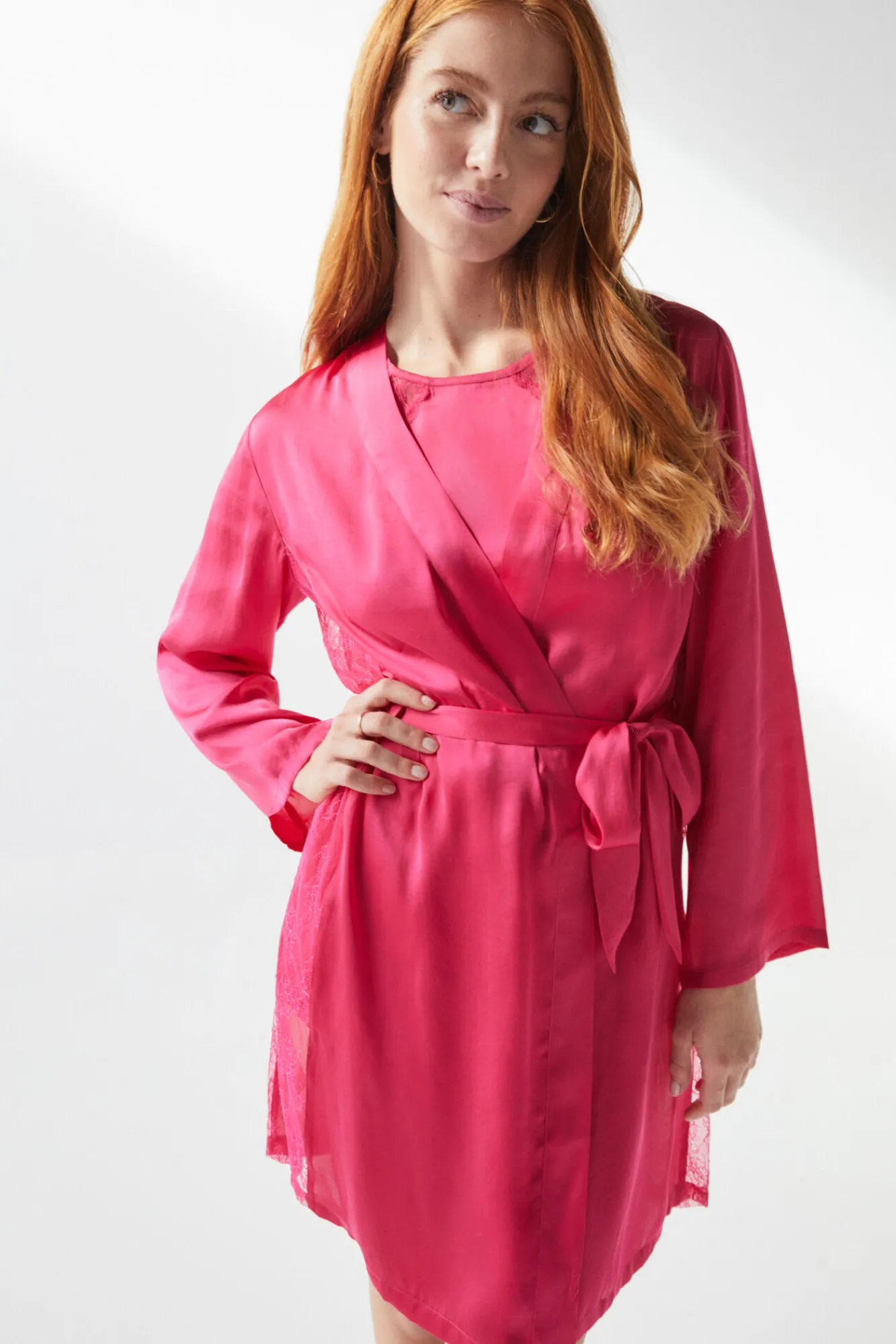 Women'secret Bata Saten Encaje Fucsia Online