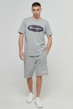 Champion Bermudas De Algodon Y Cinta Con Logotipo Gris Medio Best