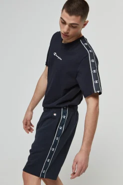 Champion Bermudas De Algodon Y Cinta Con Logotipo Negro Hot