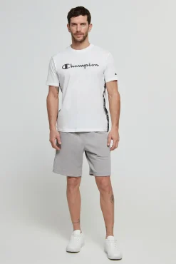 Champion Bermudas De Algodon Y Cinta Con Logotipo Gris Medio Best