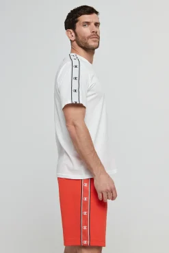 Champion Bermudas De Algodon Y Cinta Con Logotipo Naranja Outlet