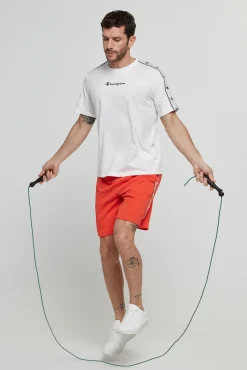 Champion Bermudas De Algodon Y Cinta Con Logotipo Naranja Outlet