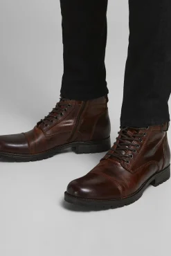 Jack & Jones Bota Piel Piso Track Marron Medio Online