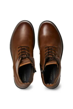 Jack & Jones Botas Moteras De Piel De Vaca Marron Medio Clearance