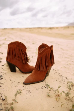 Slowlove Botin Cowboy Flecos Marron Oscuro New