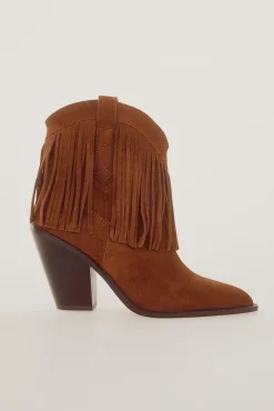 Slowlove Botin Cowboy Flecos Marron Oscuro New