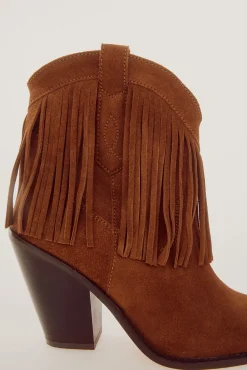 Slowlove Botin Cowboy Flecos Marron Oscuro New