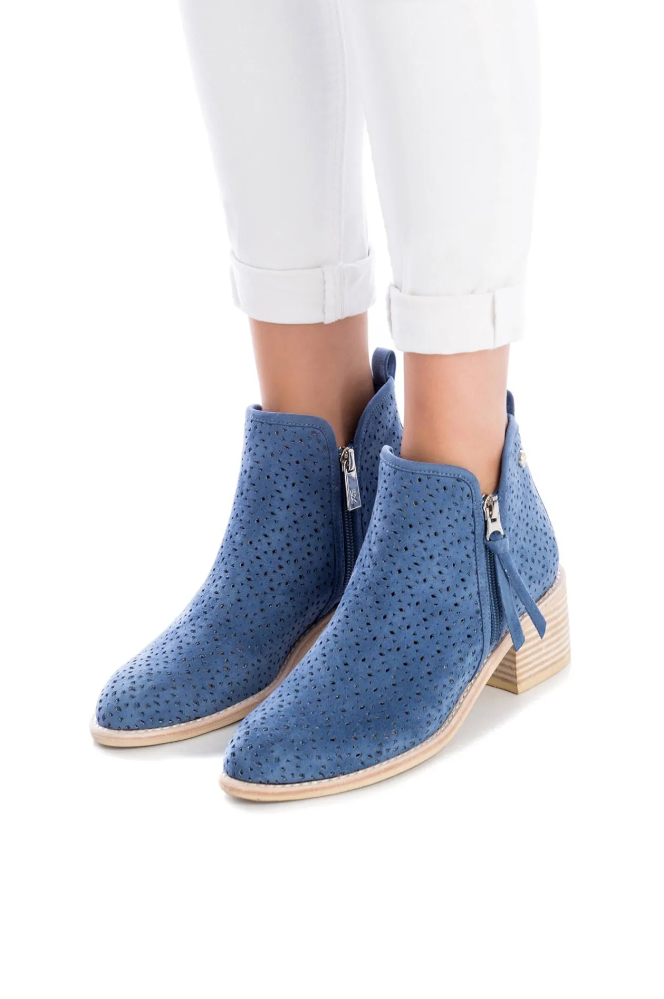 Xti Botin De Tacon De Mujer, Azul Medio Online
