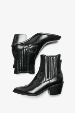 Only Botines Cowboys En Polipiel Negro Best