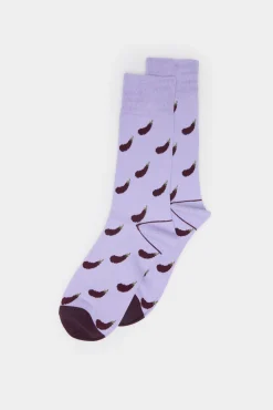 * Calcetin Alto Berenjenas Morado Clearance