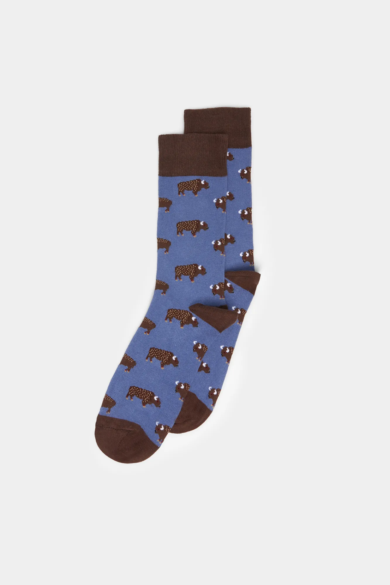 * Calcetin Alto Bisontes Azul Medio New